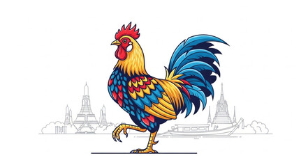 rooster isolated on white background © bakul