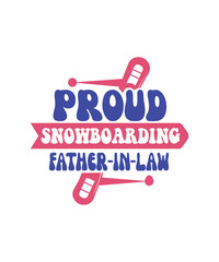 Fototapeta premium Proud Snowboarding Family Svg Design Bundle