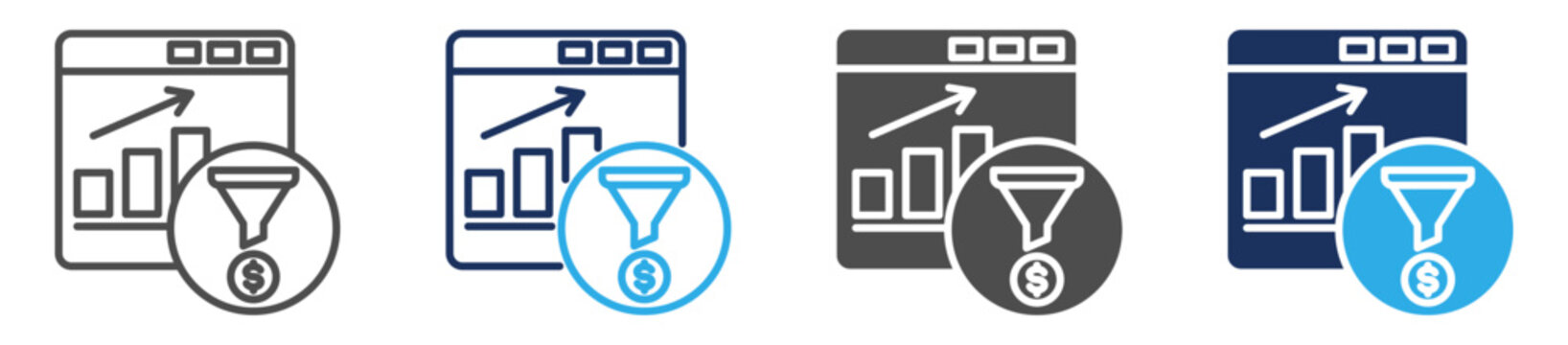 conversion rate optimization icon set multi concept