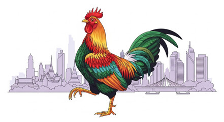 rooster isolated on white background © bakul
