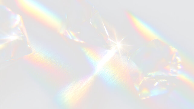 Prismatic crystal prisms casting rainbow light