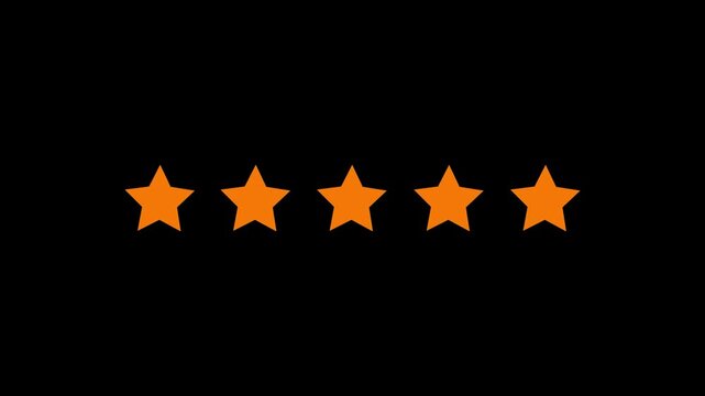 5 star rating concept animation on the background ,star review concept