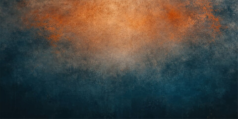 Obraz premium An old blue grunge texture background featuring a dark aged paint pattern on a vintage dirty wall surface with retro light paper design and rusted metal material backdrop