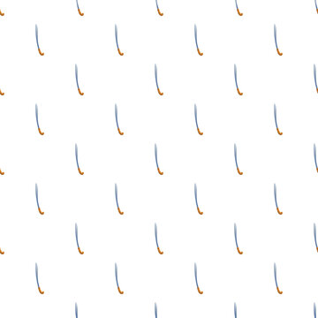 Scimitars creating a seamless repeating pattern on a white background