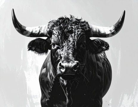 A savage bull character with horns forward shows an angry expression on a white background.