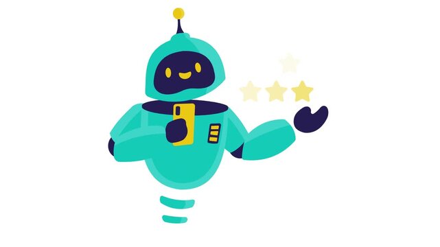 Engaging AI assistant concept illustrates excellent customer satisfaction and digital service quality, providing stellar feedback and reliable support