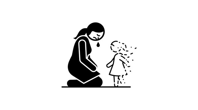 Grieving Mother and Fading Child Loss and Sorrow