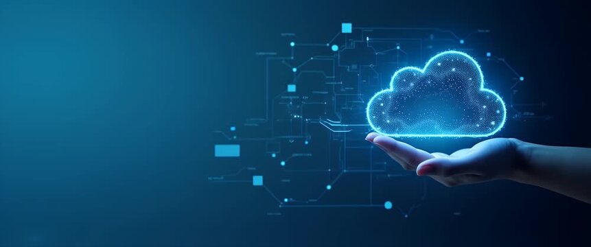 Business leveraging cloud computing technology for advanced business analysis highlighting innovation and data management. concept as Business utilizing cloud computing technology for advanced busines