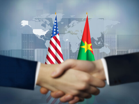 Burkina Faso,America trade relation.USA and Burkina Faso economic relations concept background