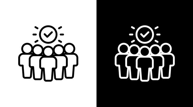 Population White Icon Set Design