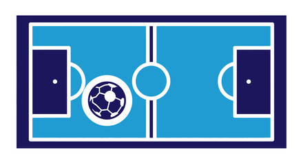 A blue soccer field with white markings. © niki