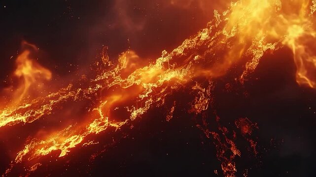 Video Flames engulfed in hot sparks