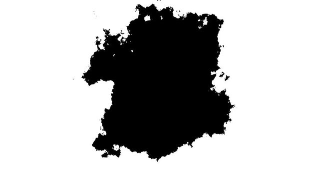 Iran digital map. Map of Iran in dotted style. Shape of the country filled with rectangles with motion graphic basing