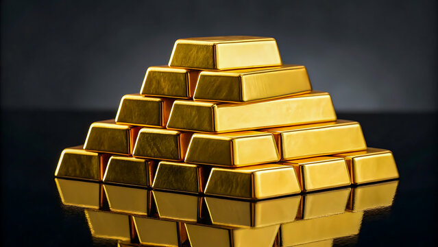 Stacked Gold Bars Wealth Investment Concept