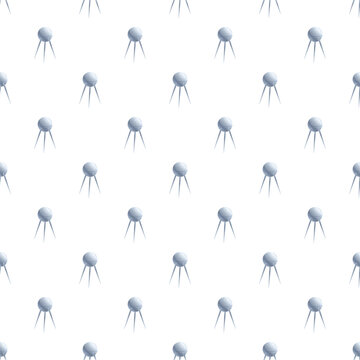 Vintage sputnik inspired satellite repeating pattern background