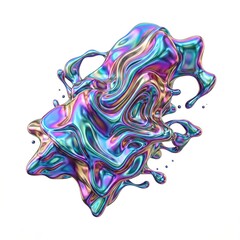 Obraz premium Holographic Gradient Fluid Sphere for Modern Branding