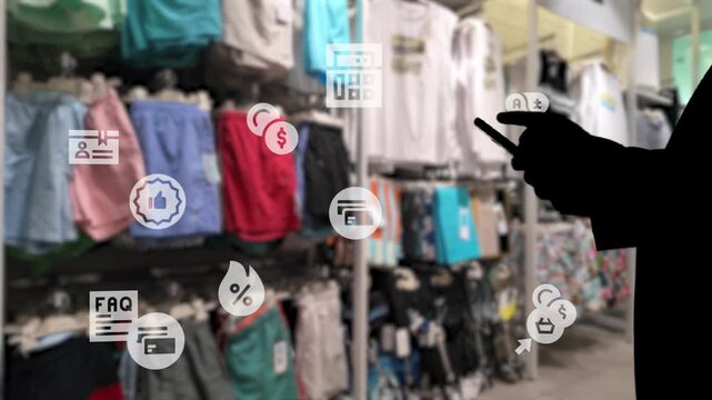 Omni channel technology of online retail business method. Multichannel marketing on social media network platform offer service of internet payment channel, online retail shopping and omni digital app
