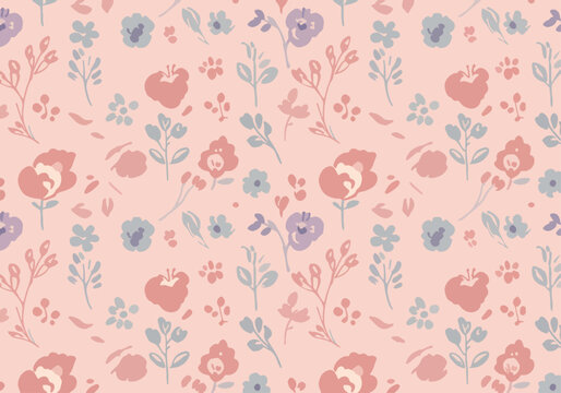 Hand painted watercolor blossoms bringing warmth and charm to a gentle pattern