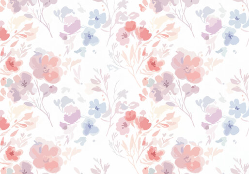 A peaceful watercolor floral illustration with soft hues and natural forms