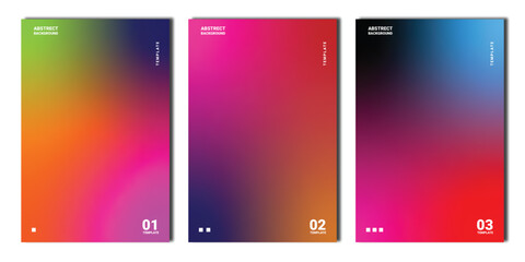 Fototapeta premium Gradient background templates, colorful brochure designs, vibrant flyer layouts, modern business card mockups