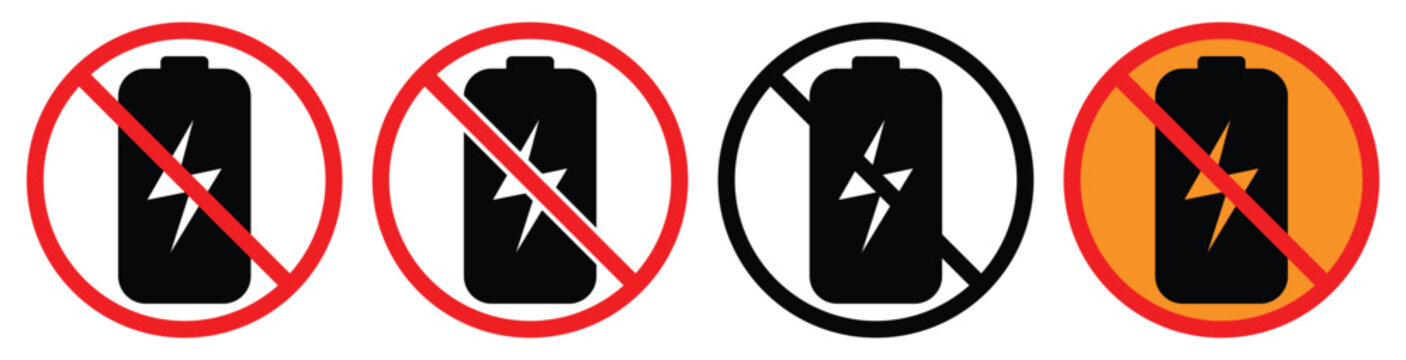 No Battery Empty Sign with Power Failure or Charging Needed Concept Vector.