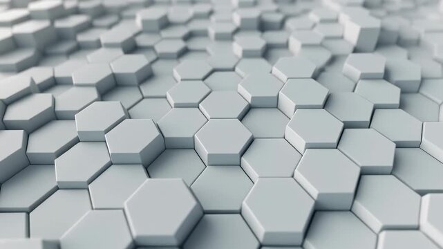 Abstract Waving Hexagonal Grid Surface Animation.