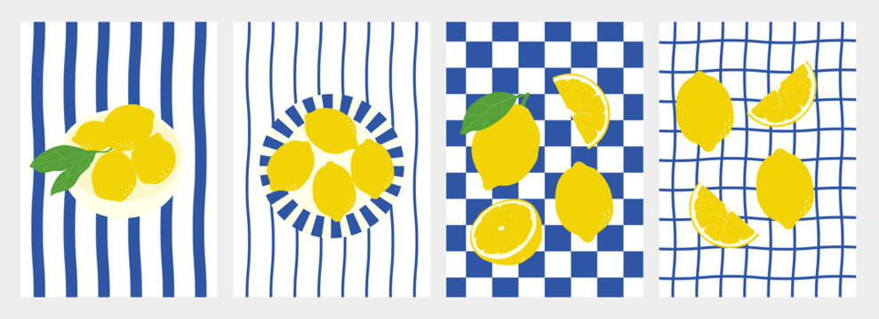 Mediterranean summer citrus posters. Amalfi coast lemon print. Lemon slice illustration. Coastal kitchen decor. Vacation in Italy.