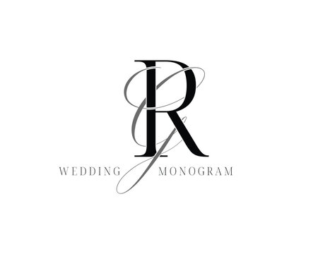GR initial monogram wedding logo