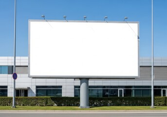 Fototapeta premium Blank billboard on urban street during sunny day