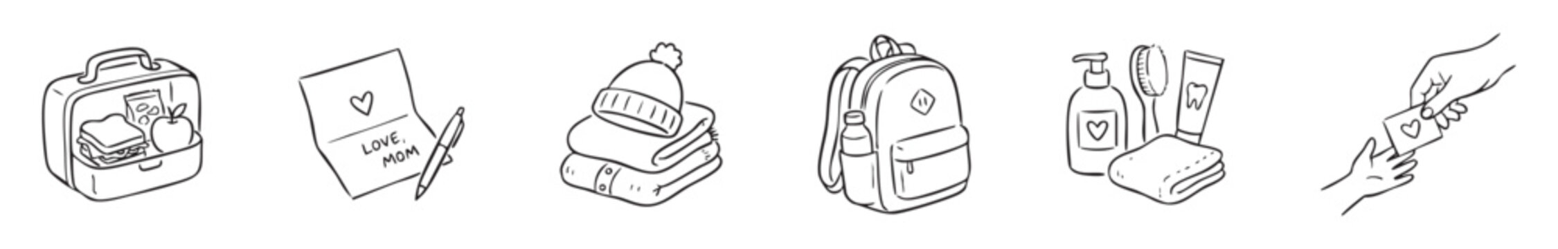 Motherhood love care preparing child for school