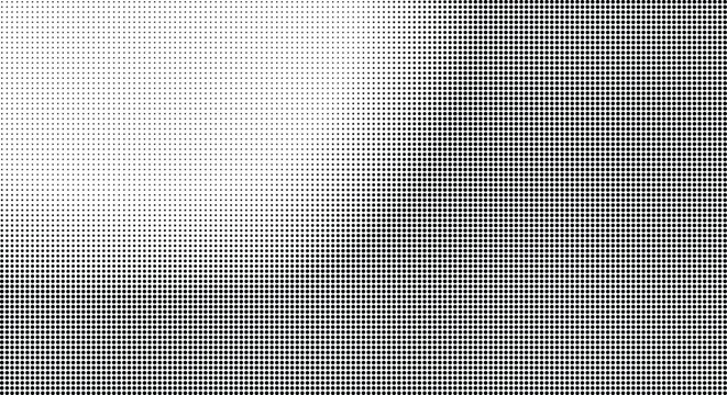 Halftone dot pattern gradient effect isolated on transparent background