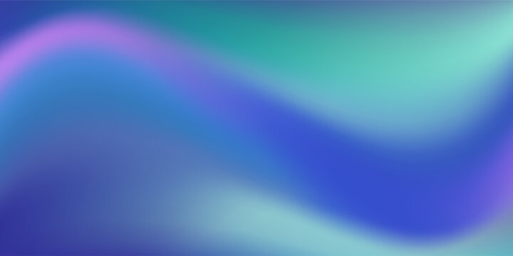 Aurora lights mesh gradient background with a soft, fluid blend of turquoise, blue, and purple colors with mint green highlights
