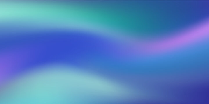 Aurora lights mesh gradient background with a soft, fluid blend of turquoise, blue, and purple colors with mint green highlights