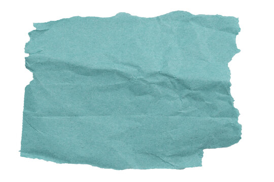 Crumpled blue paper banner isolated on white