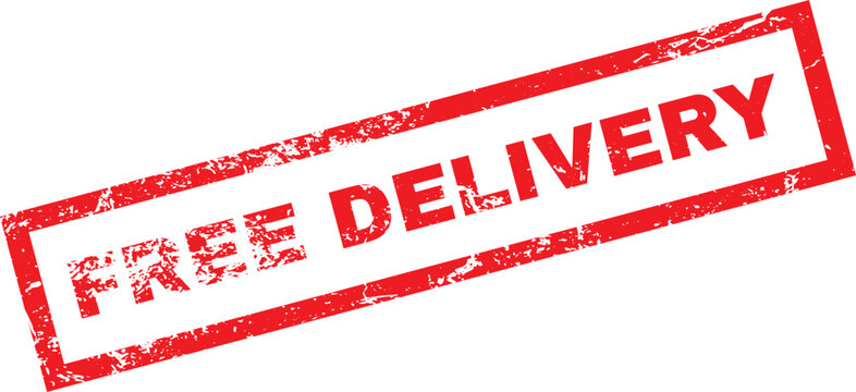 Free delivery rubber stamp on a white background
