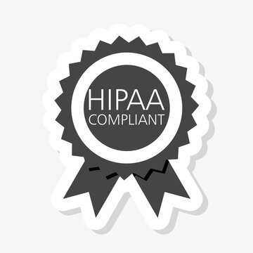 Badge HIPAA icon sticker isolated on gray background