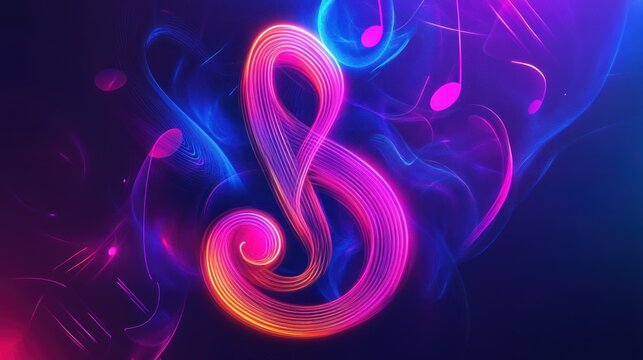 Colorful abstract musical note graphic