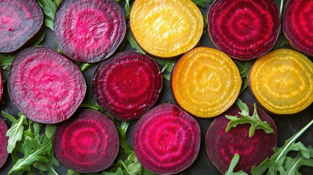 Colorful beet slices