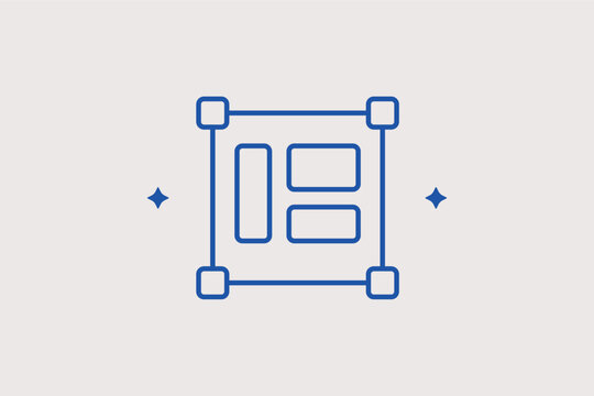 Anchor points transform line icon for object scaling and vector path manipulation. Technical Vector Illustration for graphic design training and creative editing toolbars.