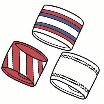 Sweat wristbands isolated on white background vector illustration