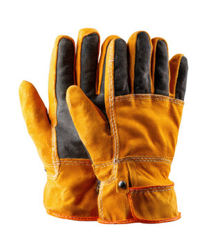 Mechanic tools emblem work glove leather yellow durable protective for hands with confident grip and rugged style