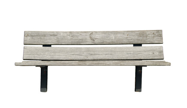 a wooden park bench isolated on transparent background 