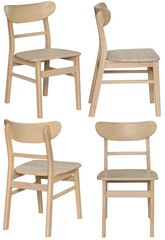 Fototapeta premium Real dining chair photographed in studio and isolated with transparent background. High-quality furniture product photography in PNG format, ideal for interior design projects