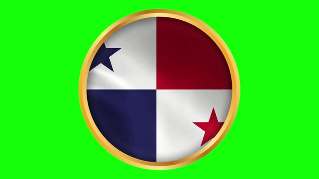 Panama Round Framed National Wavy Flag Circular Blowing Flag of Panama