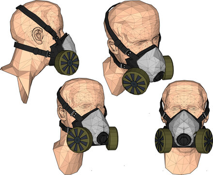 Vector sketch illustration of Safety Respirator Half Face Dust Mask design to prevent infectious diseases 
