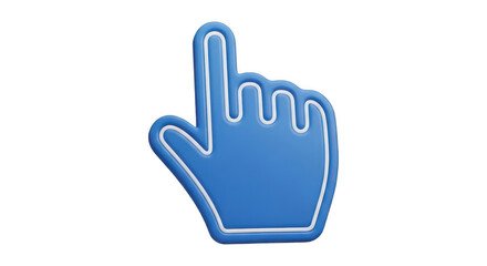 Fototapeta premium A blue hand gesture on transparent background pointing up