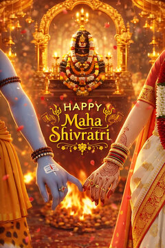 Divine union of Shiv Shankar Mahadev and Mata Parvati Shivshakti celebrated with devotion on the sacred festival of Mahashivratri night