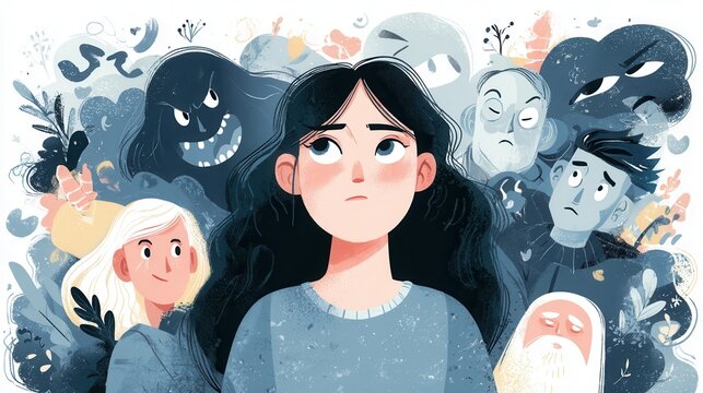 inner world exploration concept visualizing personality shadow and complex emotions, abstract representation of suppressed anger and psychological depth 