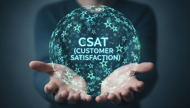 Customer Satisfaction Concept with Hands Holding Globe.