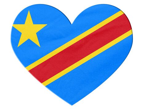 Democratic Republic of Congo flag heart shape transparent